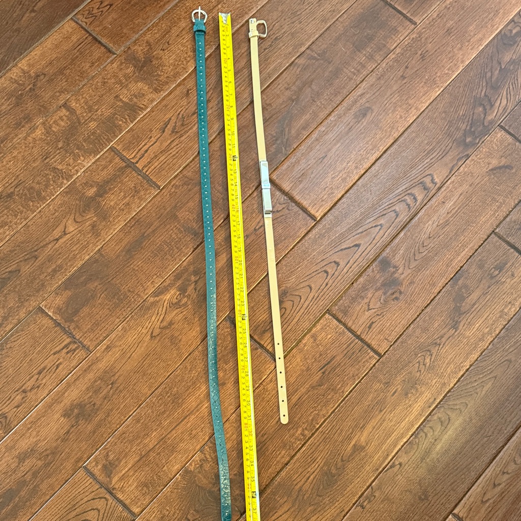 Two White House Black Market Green And Tan Belts